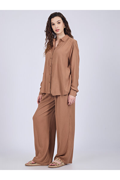 Outzidr By Styli Brown Relaxed Fit Shirt and Pants Co-Ords