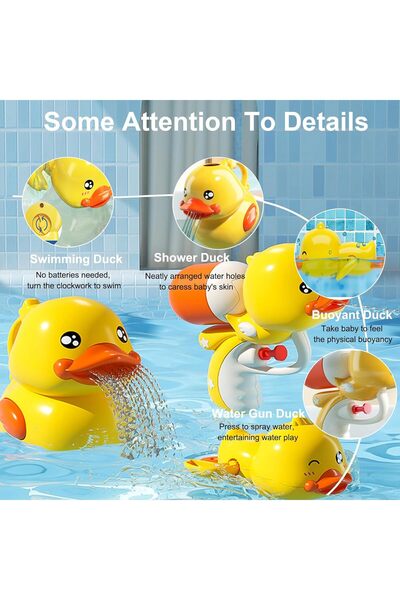 Generic FOCLTD Baby Bath Toys - Cute Duck 3-Piece Floating Water Spray Set
