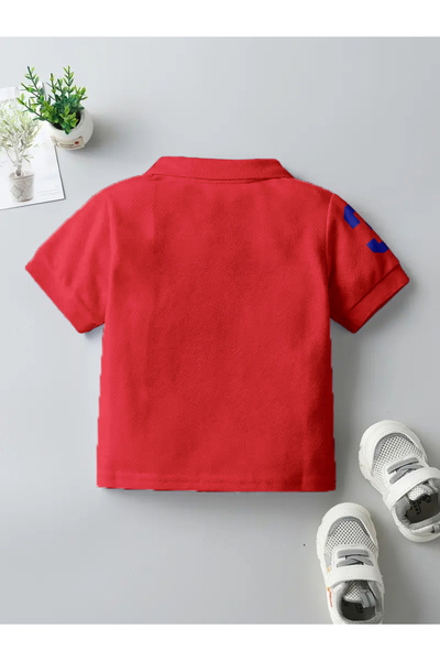 CODEZ By Styli Red Cotton Blend Polo T-Shirt