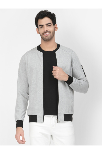 PAUSE By Styli Men Grey Regular Fit Contrast Trim Jacket