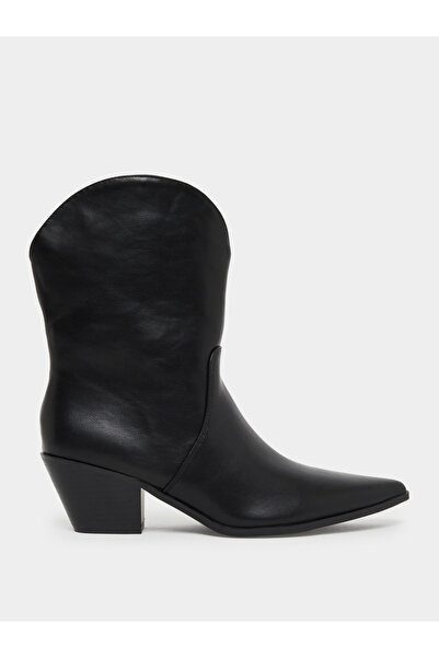 Styli Black Western Ankle Boots