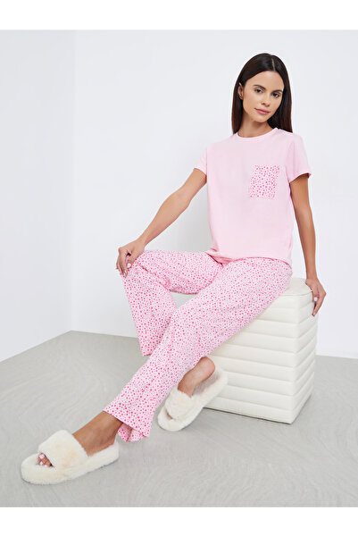 Styli Star Print Pocket T-Shirt and Pyjama Set