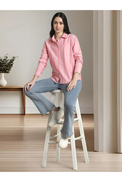 Dennis Lingo By Styli Pink Striped Long Sleeve Casual Shirt