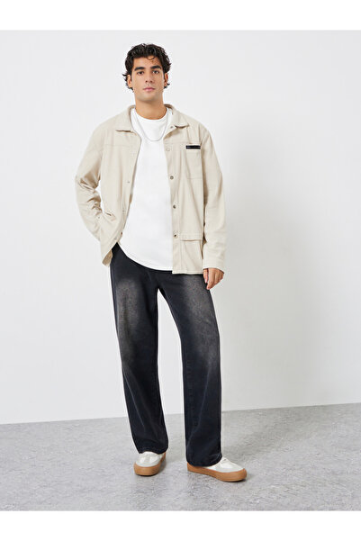 Take Two By Styli Men Pocket Detail Metal Snap Button Corduroy Jacket