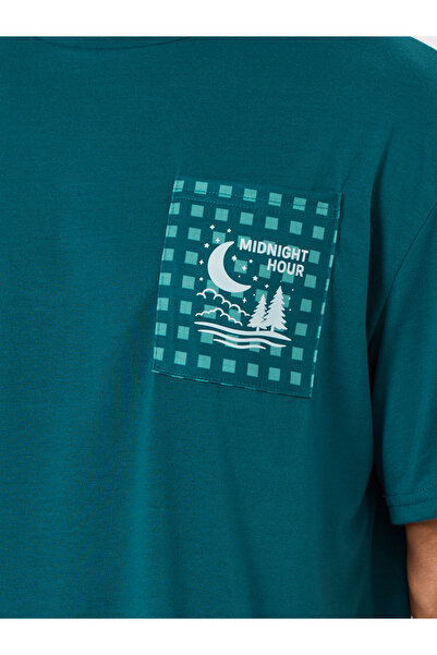 Styli Men Teal Checked Relaxed Fit T-Shirt and Shorts Set