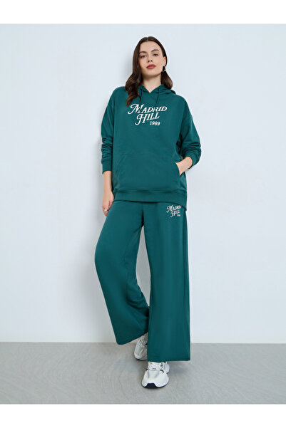 Styli Dark Green Regular Fit Longline Hoodie and Joggers Co-Ords