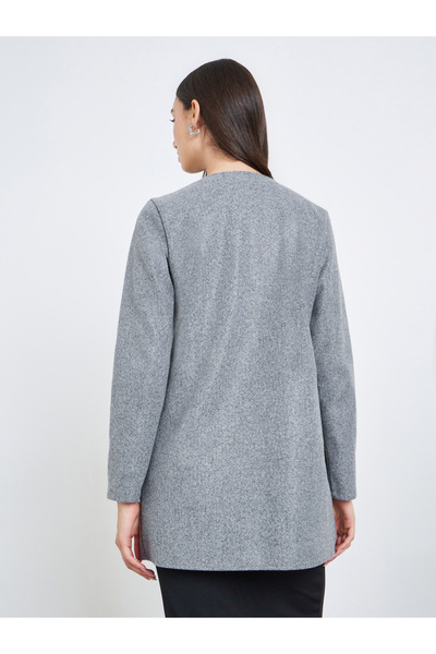 Take Two By Styli Grey Midi Edge-to-Edge Coat