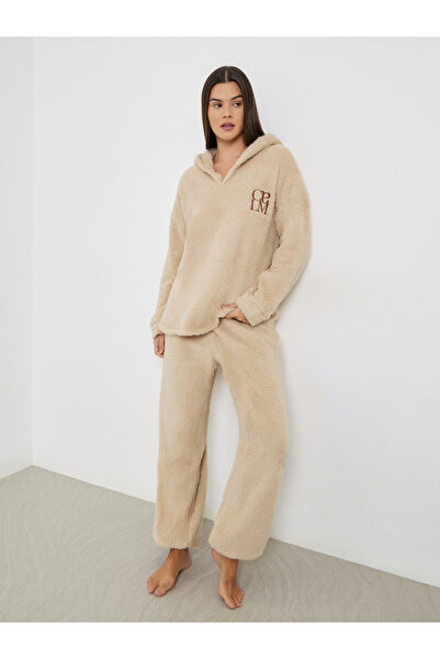 Styli Embroidered Slogan Fleece Hoodie and Joggers Set