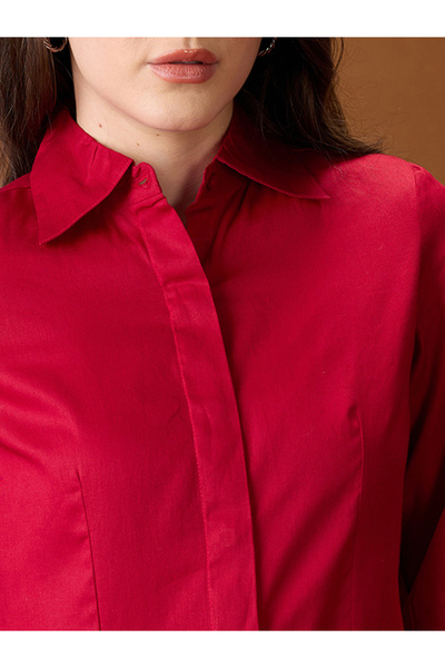 Globus By Styli Maroon Balloon Sleeve Buttoned Shirt