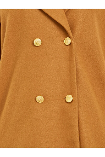 Take Two By Styli Solid Lapel Metal Buckle Detail Mid Length Coat