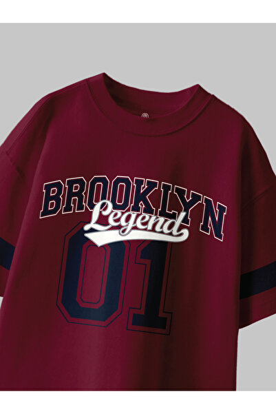 CODEZ By Styli Kids Burgundy Oversized Cotton T-Shirt