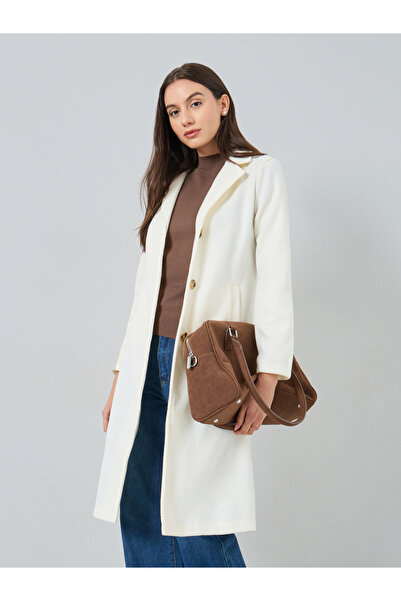 Take Two By Styli Solid Pocket Detail Wool Like Coat