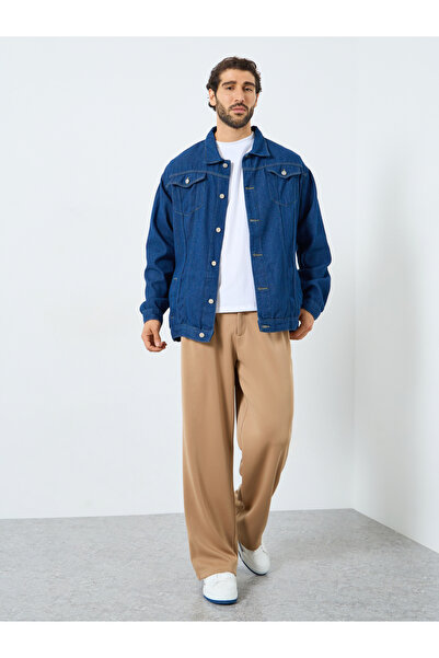 Styli Men Oversized Denim Jacket with Pockets