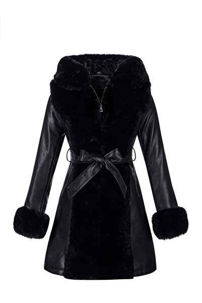 Take Two By Styli Faux Fur Tim Belted Warm Lining Coat