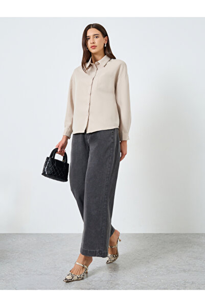 Take Two By Styli Women Solid Pocket Detail Long Sleeve Shirt