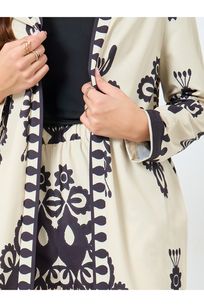 Take Two By Styli Floral Print Kimono and Wide Leg Pants Co-Ords