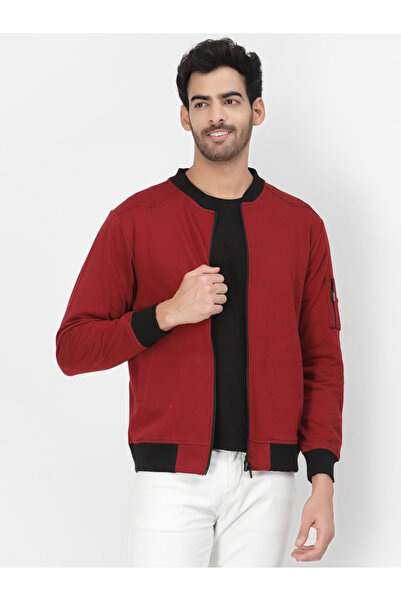 PAUSE By Styli Men Maroon Regular Fit Contrast Trim Jacket