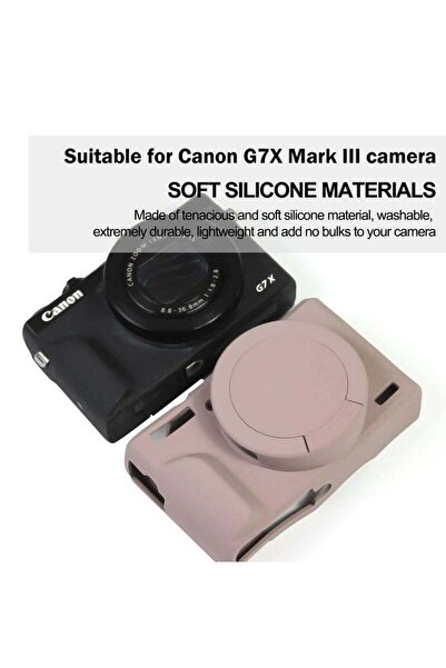 Generic Protective Soft Silicone Case for Canon Powershot G7 X Mark III with Removable Lens Cover (Tiffany P