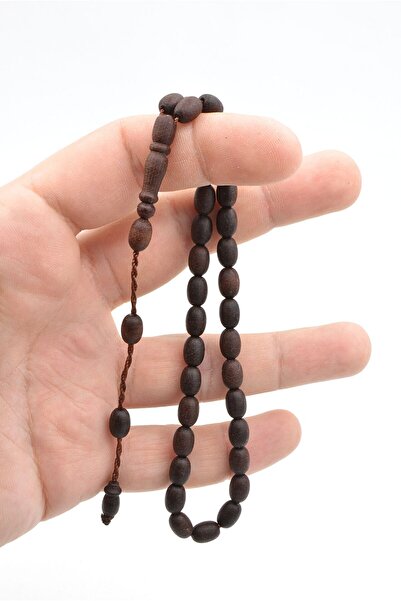 Murty99 Systematic Capsule Cut Wrist-Length Linen Brown Fiber Prayer Beads