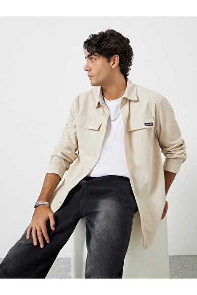 Take Two By Styli Men Solid Corduroy Jacket with Flap Detail