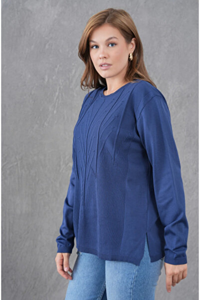 Elçelya Moda Pulover de tricotat subțire, cu linie minimalistă, pentru femei