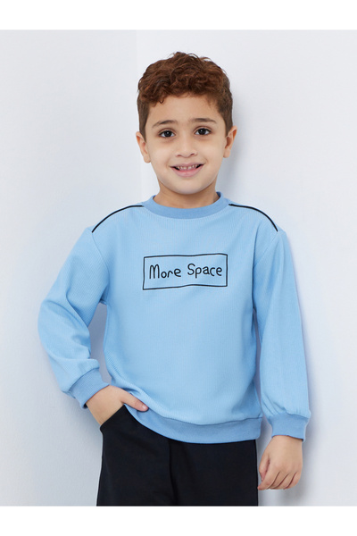 Styli Slogan Print Round Neck Sweatshirt