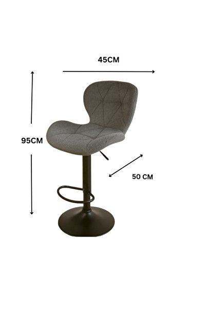 Ebticar Dark Grey Fabric Bar Chair – Soft Diamond Tufted Design