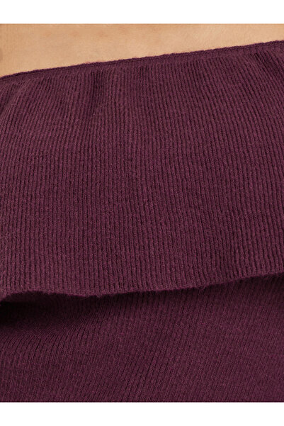 Styli Burgundy Knit Long Sleeves Top