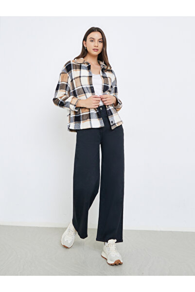 Take Two By Styli Checked Button Front Lapel Neck Long Sleeve Coat