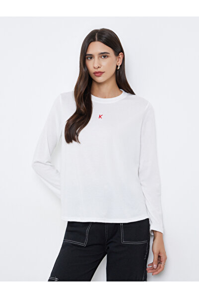 Styli White Long Sleeve Regular Fit T-Shirt
