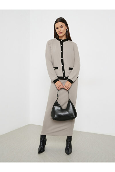 Styli Grey Knit Cardigan and Skirt Co-ords