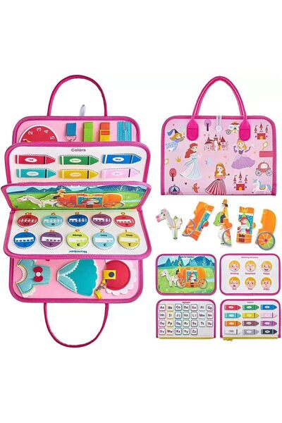 Genericc Kncevren Montessori Felt Activity Board Quiet Book for Girls (3+ yrs), Portable