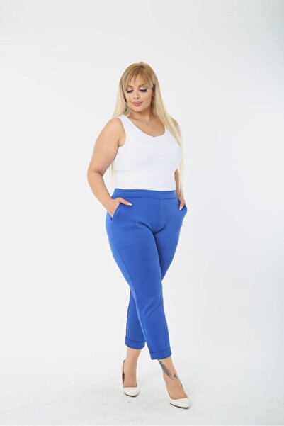 Esina Women's Diver / Scuba Fabric Ankle Length Trousers