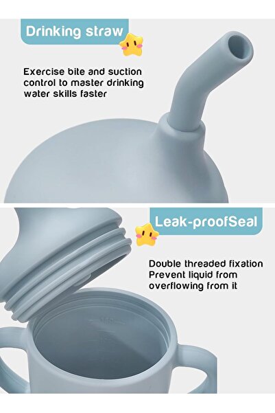 Homarket Spill-Proof Training Cups for Toddlers 3-18 Months, Small Anti-Spill Cup with Handles and S