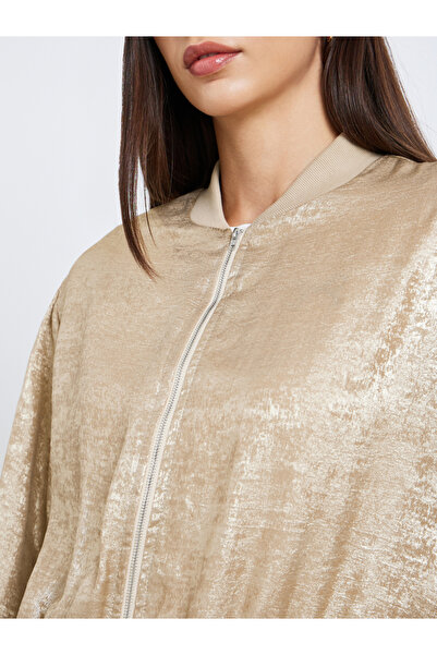 Take Two By Styli Shiny Zip Up Long Sleeve Jacket