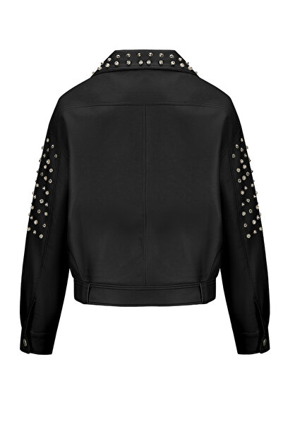 Take Two By Styli Studded Biker Jacket with Belt