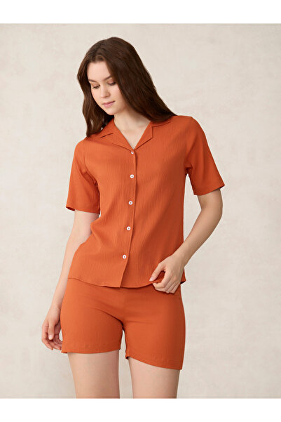 Outzidr By Styli Orange Woven Shirt and Shorts Co-ords