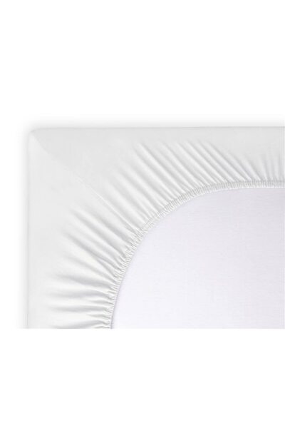 Alpateks Home ملاءة سرير قطنية ممشطة مرنة 80×170 سم، بيضاء، 100% قطن