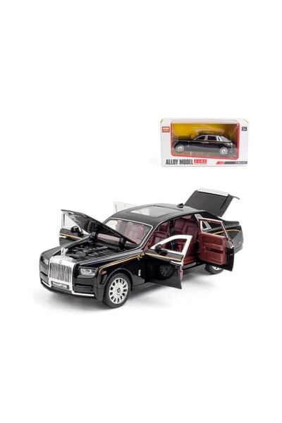OEM Metal Mechanical Toy Car (Rolls Royce style) with Lights & Sounds, Opening Doors/Hood/Trunk, Black,