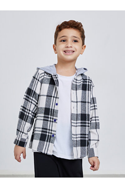 Styli Checked Hooded Shacket