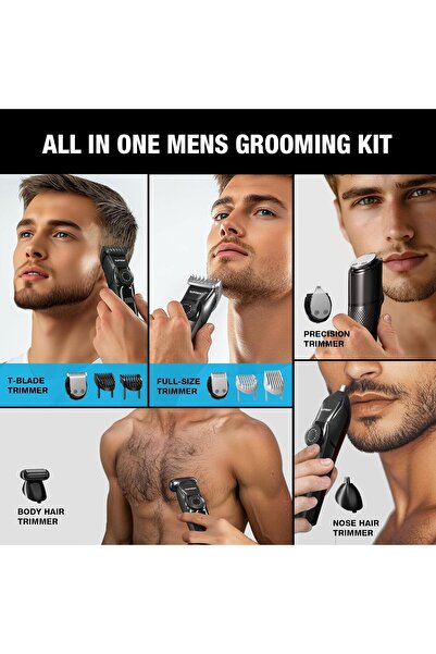SUPRENT Beard Trimmer for Men - Waterproof Cordless Grooming Kit, 40 Lengths, 3.5H Run Time