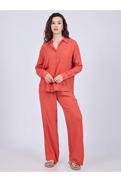 Outzidr By Styli Orange Relaxed Fit Shirt and Pants Co-Ords
