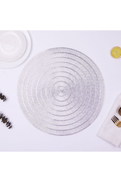 ONE KADO 6-Piece American Dinner Plate Set Spiry Round Silver (Silver)