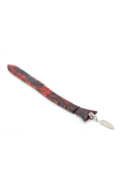 Murty99 Master Craft Fish Model Orange Black Crimped Amber Prayer Beads 002