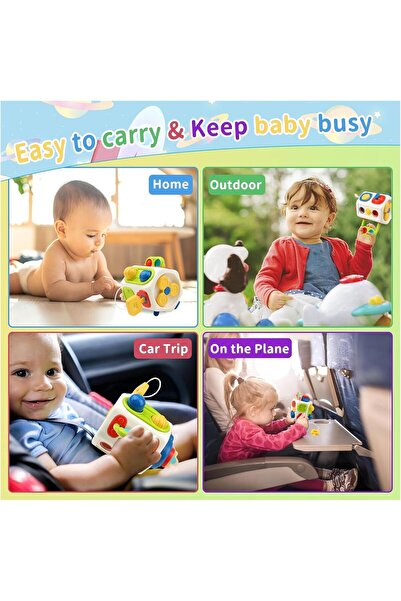 Generic Andanna Educational Activity Cube – 9-in-1 Travel Size Plastic Toy for 6+ Months