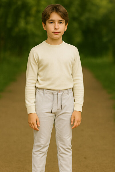 Uçar 260-11-25 Erkek Polar Eşofman Altı Lastikli Paça Rahat Kesim Jogger Pantolon 12/16 Yaş