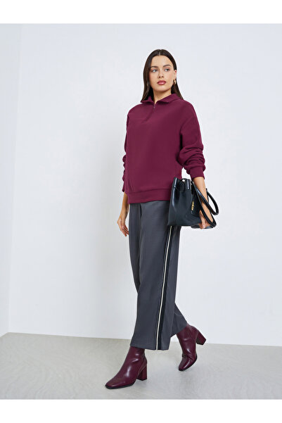 Styli Regular Fit Sweatshirt with Quarter Zip
