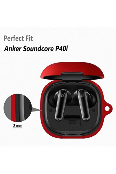 Generic Silicone Carrying Case for Anker Soundcore P40i (Red)