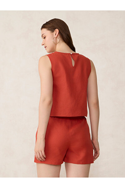 Outzidr By Styli Orange Sleeveless Top and Shorts Co-Ords