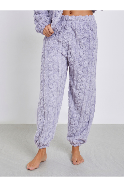 Styli Cable Fleece Long Sleeves Top and Pyjama Set